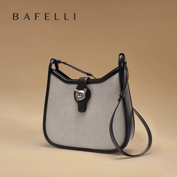 BAFELLI Cat Lock Canvas Bag iris.net