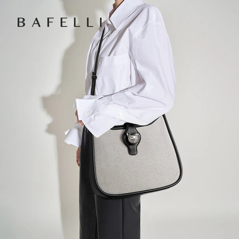 BAFELLI Cat Lock Canvas Bag iris.net