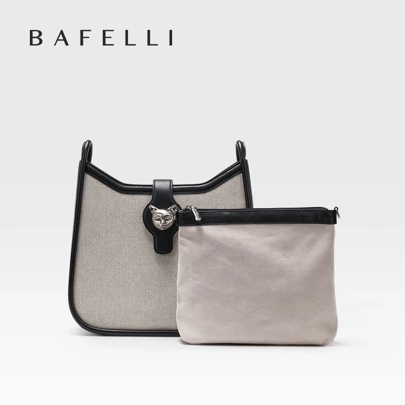 BAFELLI Cat Lock Canvas Bag iris.net