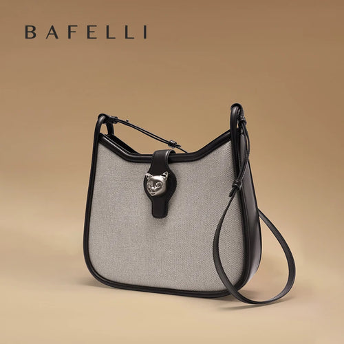 BAFELLI Cat Lock Canvas Bag iris.net
