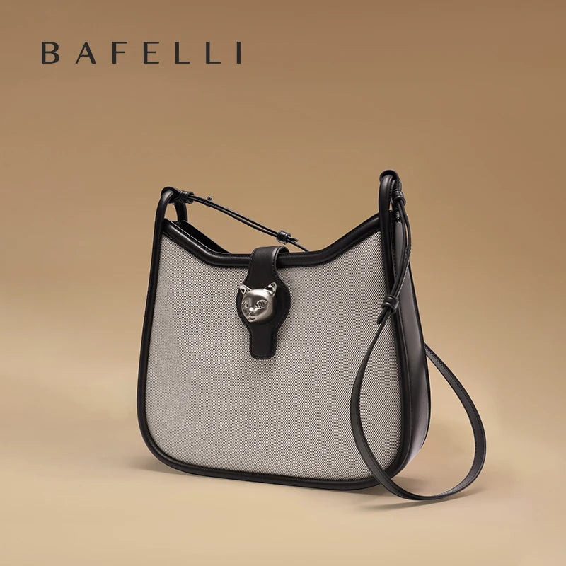BAFELLI Cat Lock Canvas Bag iris.net