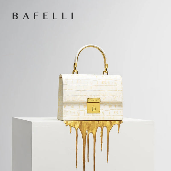 BAFELLI Ivory Gold Lock Bag iris.net