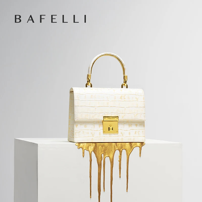 BAFELLI Ivory Gold Lock Bag iris.net