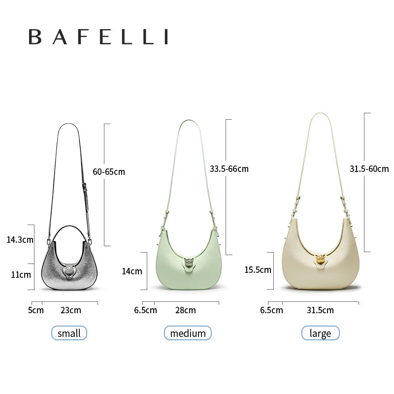 BAFELLI Sculpted Half-Moon Leather Bag