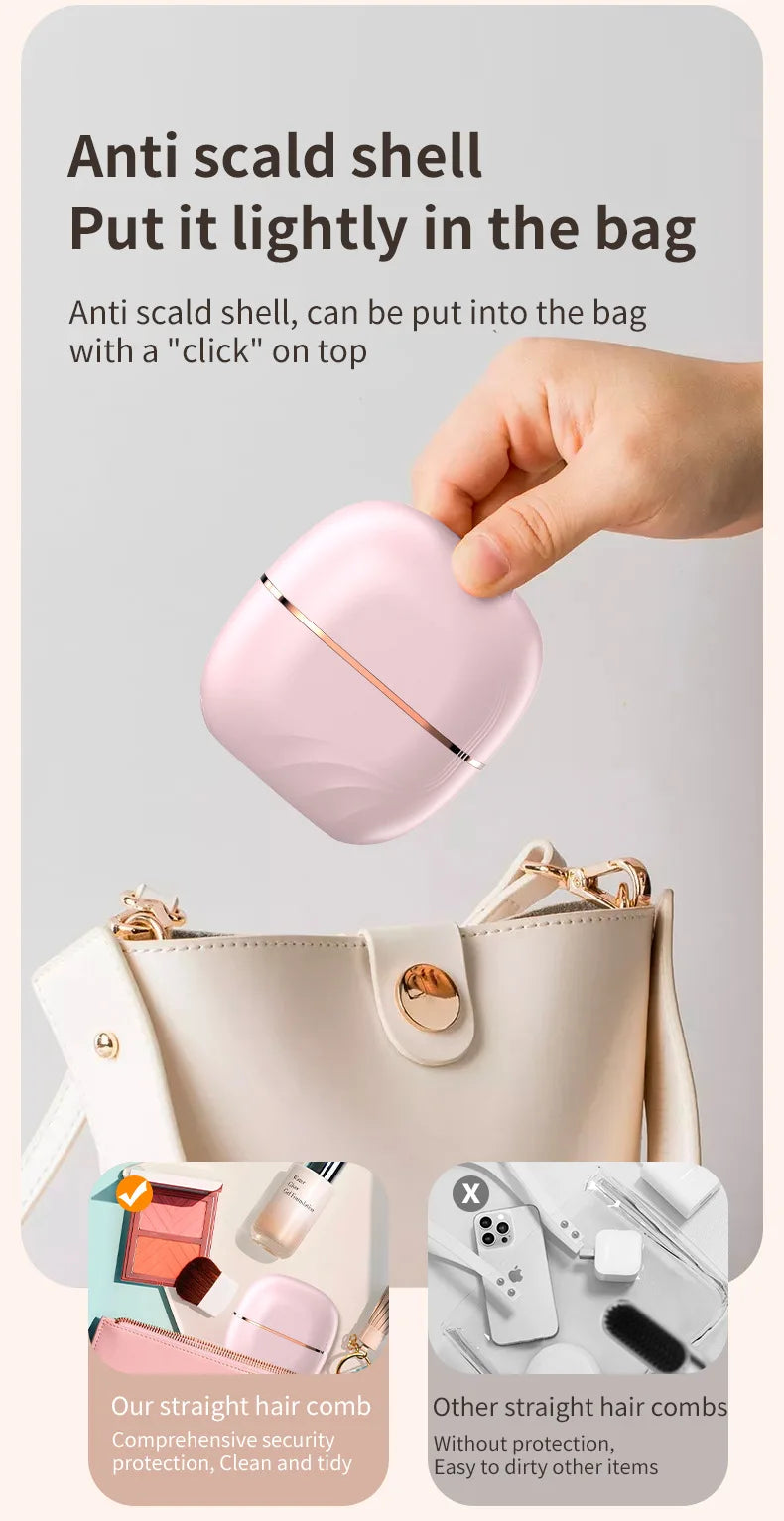 Mini Cordless Hair Straightener Brush iris.net