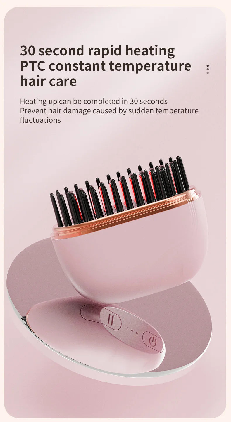 Mini Cordless Hair Straightener Brush iris.net