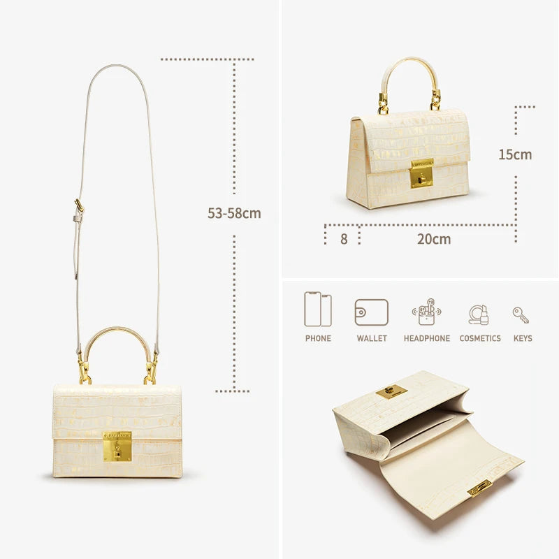 BAFELLI Ivory Gold Lock Bag iris.net