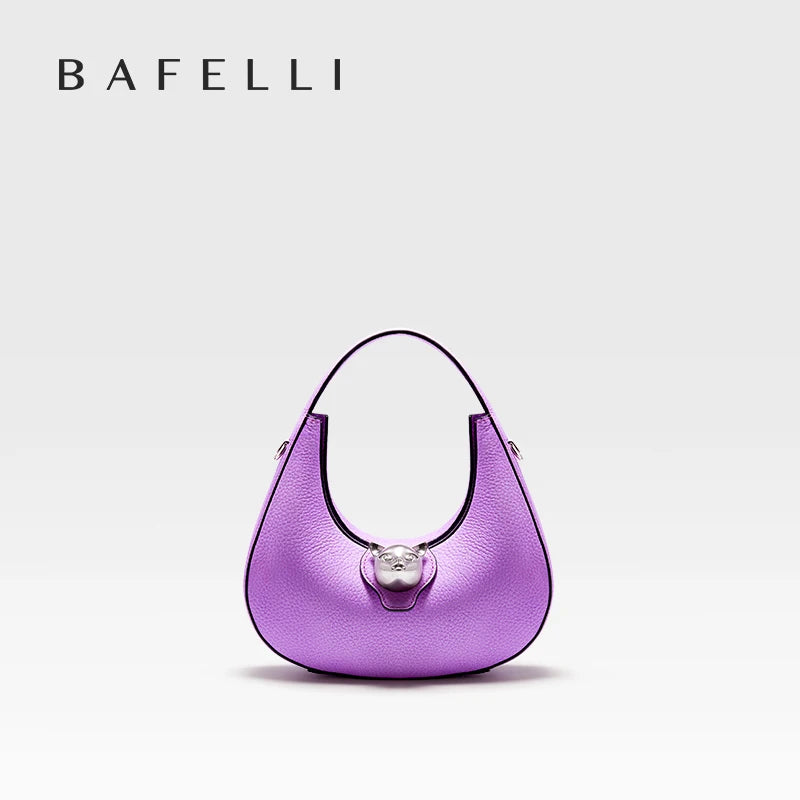 BAFELLI Sculpted Half-Moon Leather Bag