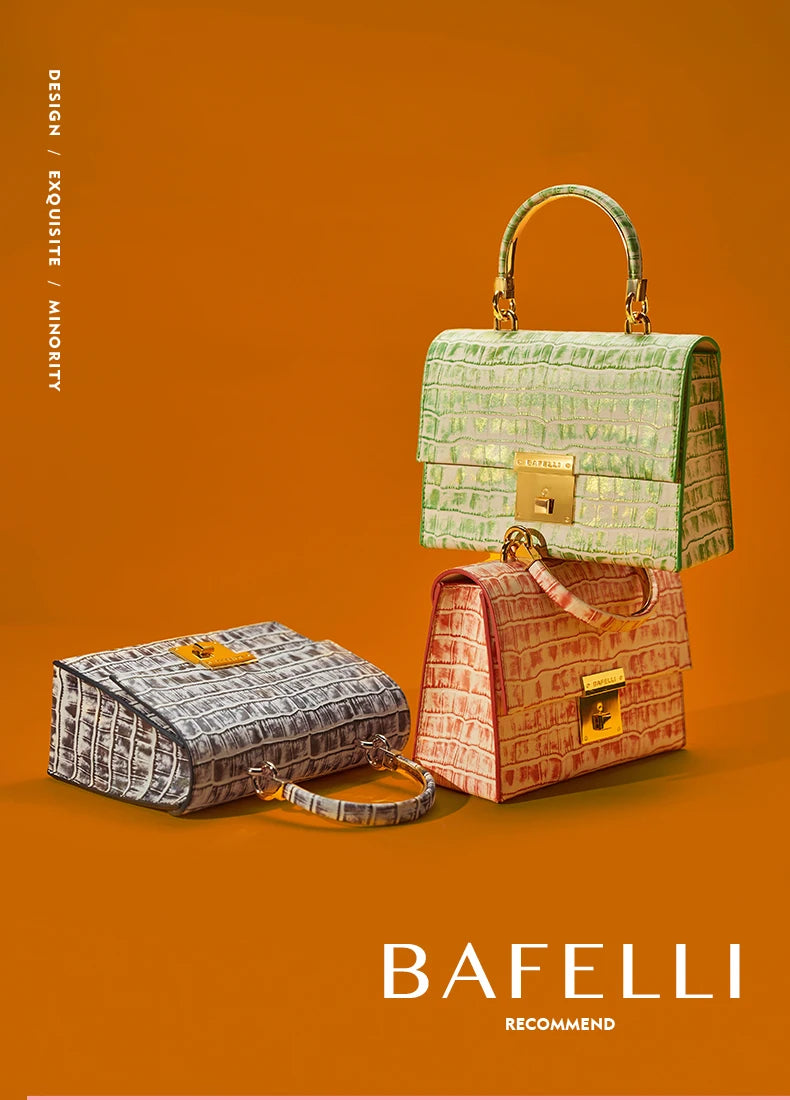 BAFELLI Ivory Gold Lock Bag iris.net